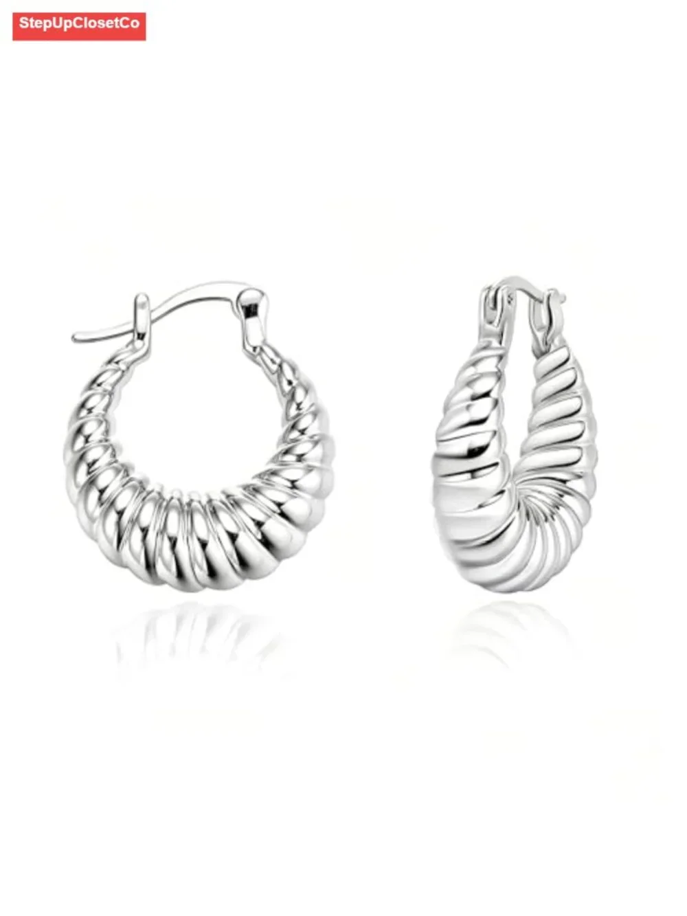 18K Gold Plated Chunky Huggie Hoop Earrings for Women